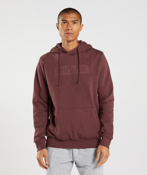 Men's Gymshark Block Hoodie Brown | CA 6D8A0N